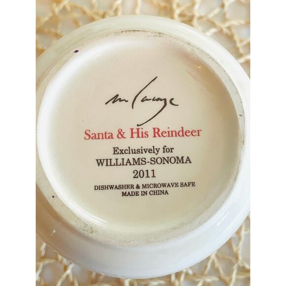 Williams Sonoma Porcelain Santa Claus & His Reindeer 4-piece Mug Set - Picture 5 of 6